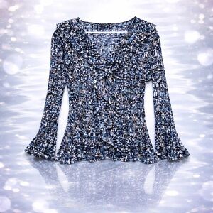 East Fifth Woman 1X Print Polyester Spandex Blend Blouse